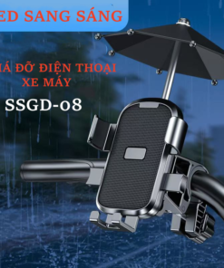 Giá đỡ điện thoại xe máy SSGD-08 giá đỡ có mũ & dù che mưa che nắng, dễ lắp đơn giảm