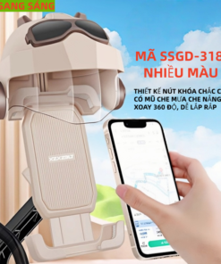 giá đỡ điện thoại xe máy SSGD-318, giá đỡ có mũ che mưa che nắng, có khóa chống rơi điện thoại gắn chân gương và gắn ghi đông